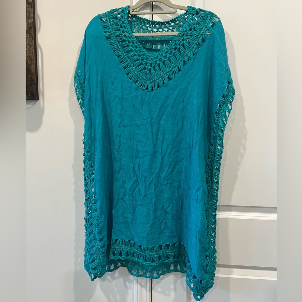 Teal Crochet Cover-Up
